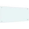 vidaXL Protecci&oacute;n salpicaduras cocina vidrio templado color leche 90x40 cm