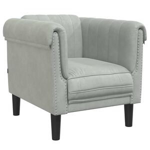 vidaXL Sill&oacute;n de terciopelo gris claro