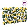 vidaXL Enrejado expansible hiedra artificial amarillo 5 uds 180x30 cm