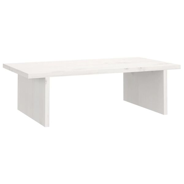 vidaXL Soporte de monitor madera maciza de pino blanco 50x27x15 cm