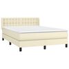 vidaXL Cama box spring con colch&oacute;n cuero sint&eacute;tico crema 140x200cm