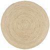 vidaXL Alfombra de yute tejida a mano dise&ntilde;o espiral blanco 120 cm