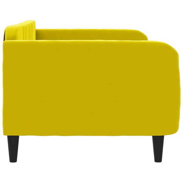 vidaXL Sofá cama sin colchón terciopelo amarillo 90x200 cm