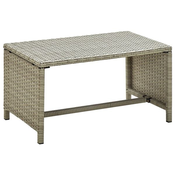 vidaXL Mesa de centro de rat&aacute;n sint&eacute;tico beige 70x40x38 cm