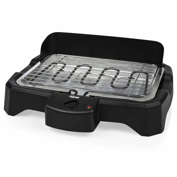 Tristar Parrilla y barbacoa el&eacute;ctrica cocina 2000 W negra 34,5x23 cm
