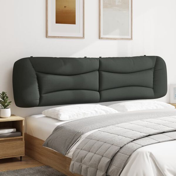 vidaXL Cabecero de cama acolchado Hvar tela gris oscuro 200 cm