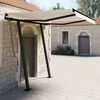 vidaXL Toldo manual retr&aacute;ctil con postes crema 3x2,5 m