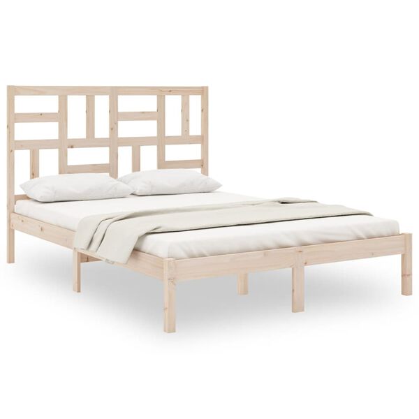 vidaXL Estructura de cama madera maciza 120x190 cm
