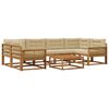 vidaXL Conjunto de sof&aacute;s de exterior con coj&iacute;n 7 pcs Natural y Beige