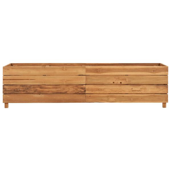 vidaXL Arriate elevado madera de teca reciclada y acero 150x40x38 cm