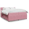 vidaXL Cama box spring con colch&oacute;n terciopelo rosa 200x200 cm