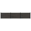 vidaXL Panel de valla 3 pcs WPC y Aluminio Negro