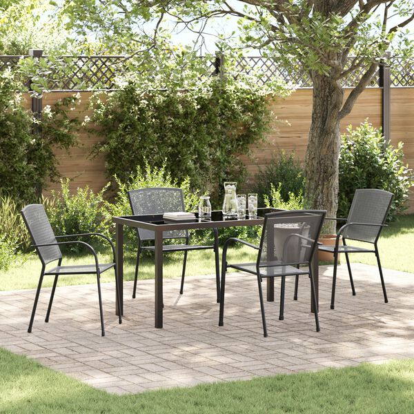 vidaXL Conjunto de Comedor de Jard&iacute;n 5 pcs Antracita