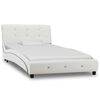 vidaXL Estructura de cama sin colch&oacute;n cuero sint&eacute;tico blanco 90x200 cm