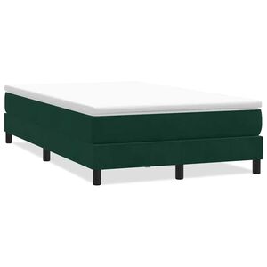 vidaXL Cama box spring sin colch&oacute;n verde oscuro terciopelo 120x220 cm