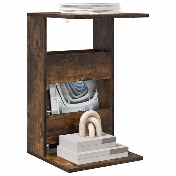 vidaXL Mesa lateral Roble ahumado 40 x 35 x 60,5 cm