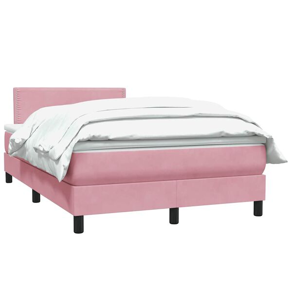 vidaXL Cama box spring con colch&oacute;n terciopelo rosa 120x210 cm