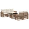 vidaXL Conjunto de sof&aacute;s de jard&iacute;n 6 uds. Beige y blanco crema