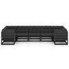 vidaXL Set de muebles de jard&iacute;n 7 pzas con cojines madera pino negro