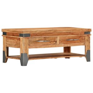 vidaXL Mesa de centro de madera maciza de acacia 110x52x45 cm
