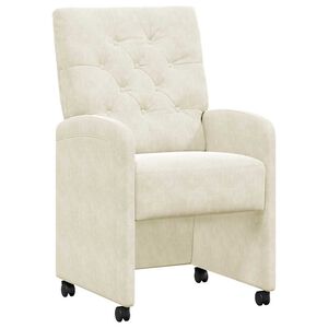 vidaXL Sillas de Comedor con Ruedas 2 pcs Crema 58 x 67 x 97 cm