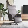 vidaXL Sill&oacute;n reclinable de masaje con reposapi&eacute;s cuero sint&eacute;tico gris