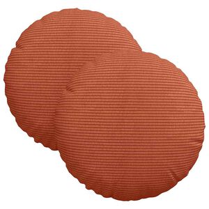 vidaXL Cojines para asiento 2 pcs Rojo Naranja &Oslash; 30 cm Tela de pana
