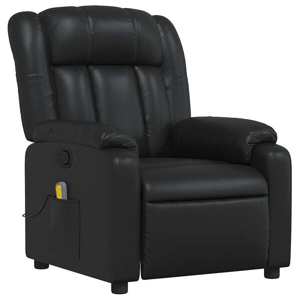 vidaXL Sillón de masaje reclinable cuero sintético negro