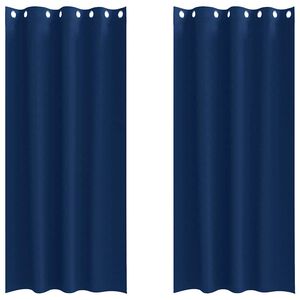 vidaXL Cortinas Opacas con Anillas 2 uds. Azul Oscuro 245 x 140 cm