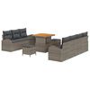 vidaXL Conjunto de sof&aacute; de jard&iacute;n 10 uds. 9-N&uacute;mero de plazas Gris