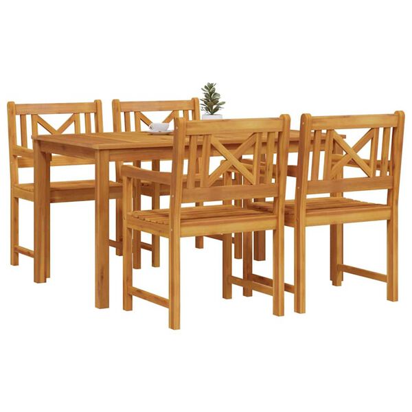 vidaXL Conjunto de Comedor de Jardín 5 pcs Marrón
