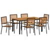 vidaXL Conjunto de Comedor de Jard&iacute;n 7 uds. Negro y Marr&oacute;n