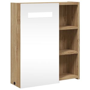 vidaXL Mueble de ba&ntilde;o con espejo y luz LED roble 45x13x52 cm