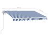 vidaXL Toldo de pie autom&aacute;tico azul y blanco 300x250 cm