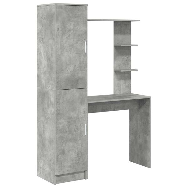 vidaXL Escritorio 2 pcs Gris Concreto