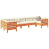 vidaXL Set de sofás jardín 7 pzas con cojines madera pino marrón cera