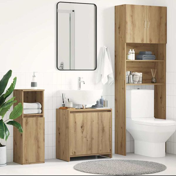 vidaXL Mueble de lavabo de baño madera roble artisan 60x33x60 cm