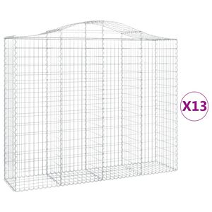 vidaXL Cestas gaviones 13 uds forma de arco hierro 200x50x160/180 cm