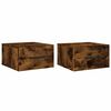 vidaXL Mesitas de noche de pared 2 uds color roble ahumado 35x35x20 cm
