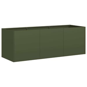 vidaXL Jardinera de acero laminado en fr&iacute;o verde oliva 120x40x40 cm