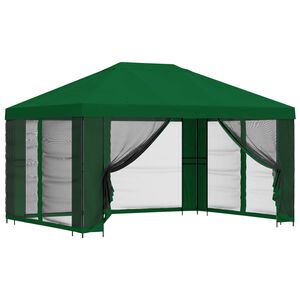 vidaXL Gazebo de jard&iacute;n con paredes laterales 4 x 3 m Verde