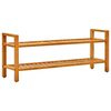 vidaXL Zapatero con 2 estantes madera de roble maciza 100x27x40 cm