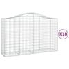 vidaXL Cestas gaviones 18 uds forma de arco hierro 200x50x120/140 cm