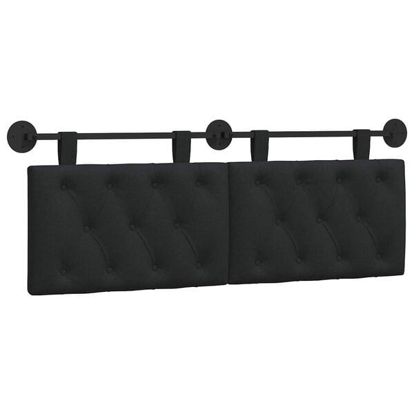 vidaXL Cabecera Colgante Negro 130 x 55 x 7 cm tela