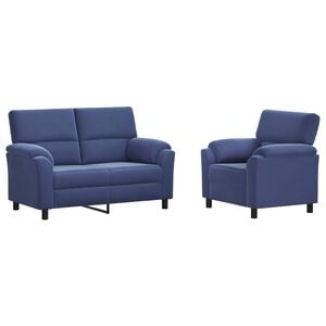 vidaXL Juego de Sof&aacute; 2 pcs Azul Polic&iacute;a Terciopelo
