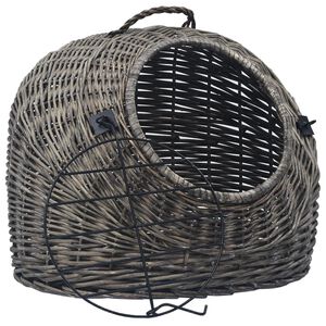 vidaXL Transport&iacute;n para gatos sauce natural gris 45x35x35 cm