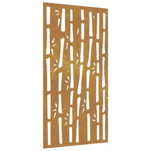 vidaXL Adorno de pared de jard&iacute;n acero corten dise&ntilde;o bamb&uacute; 105x55 cm