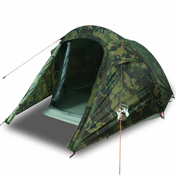 vidaXL Tienda de campa&ntilde;a t&uacute;nel para 3 personas impermeable camuflaje