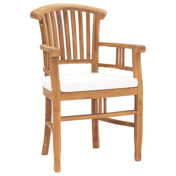 vidaXL Set de comedor de jard&iacute;n 5 pzas y cojines madera maciza de teca