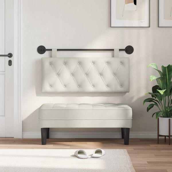 vidaXL Cabecera Colgante Crema 110 x 55 x 7 cm Terciopelo